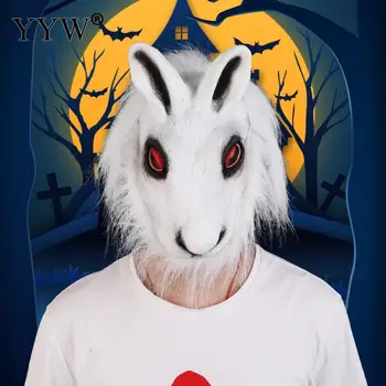 

Rabbit Mask Stuffed Party Carnival Mask Mascaras Animal Cosplay Halloween Mask Masquerade Masks White Masker Rabbit Maske Props