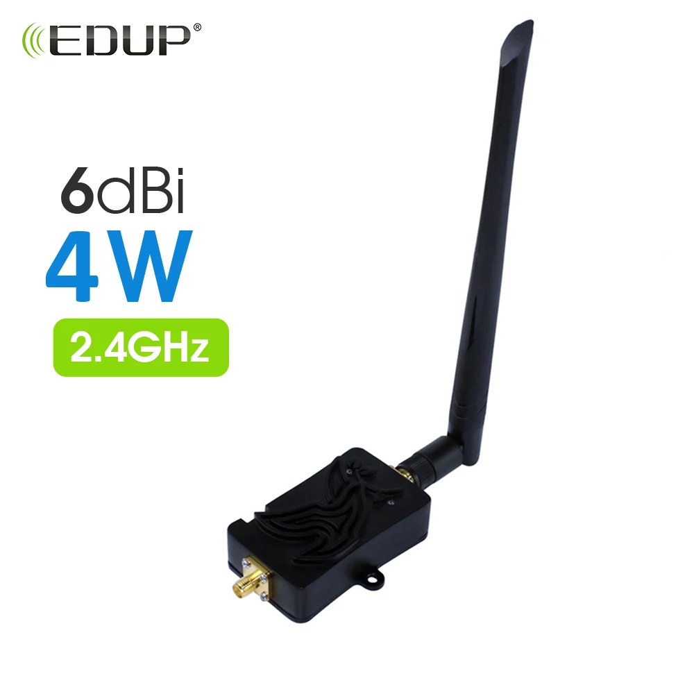 EDUP Wifi Amplifier 2.4GHz 8W Wifi Power Signal Repeater Router Range Extend Booster 6dBi Wireless Antenna Adapter 802.11b/g/n 