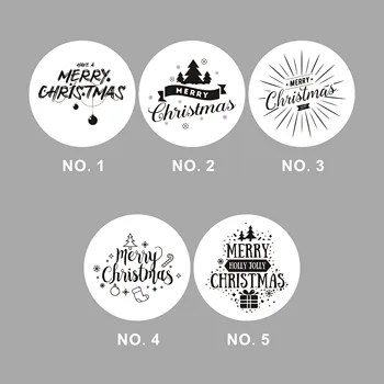 

Wholesale 320PCS 3.5CM Self Adhesive Sticker Festival Merry Christmas Happy New Year DIY Pattern Wrapping/Packing Circular