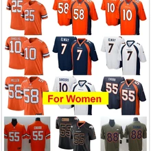 Женские футболки Denver Von Miller Bradley Chubb John Elway Emwomen uel Sanders Steve Atwater Chris Harris Jr color rush