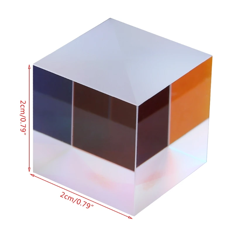 Красочные комбайнер Splitter кросс Двуцветные куб RGB Призма оптический Стекло в