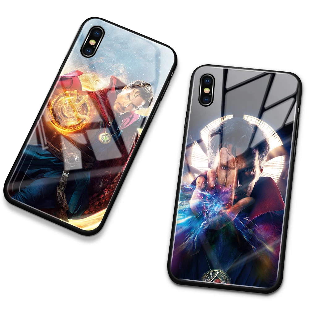 Brand new Case for iPhone x glass back cover case Marvel Doctor Strange 6 6s 7 8 Plus X XS Max XR 11 pro max SE2 |