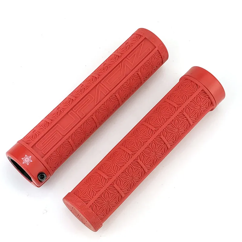 red Supacaz GR-10 MTB велосипедные Грипсы, 135 мм комплект рулей для велосипеда силиконовый набор - Цвет: red