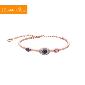 

Eye of The Demon Zircon Bracelet Titanium Stainless Steel Material Bangle Inlaid Zircon Rose Gold Color Fashion Women Jewelry