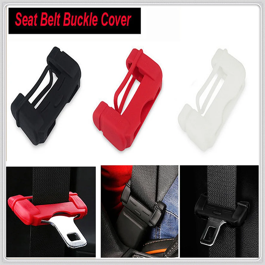

Car Safety Belt Buckle Covers Silicon Seat Protector for Jeep Renegade Cherokee Wrangler Compass Patriot Santafe i20 i30