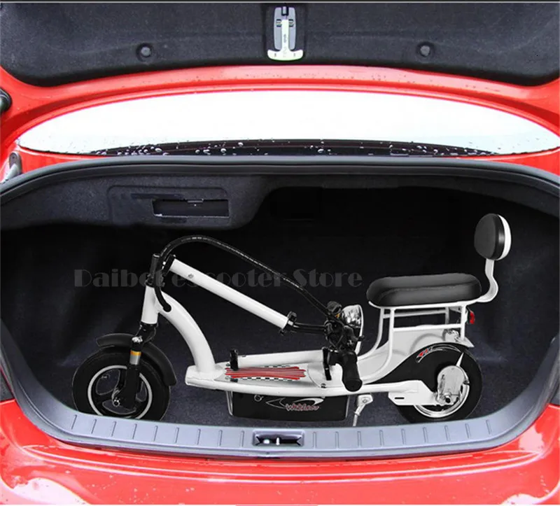 Mini Electric Bike Two Wheels Electric Bicycle 10 Inch Single Motor 350W 36V Foldable Electric Scooter Pink For Women (3)