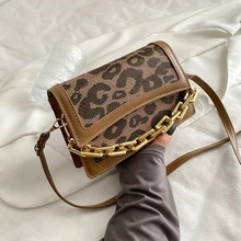 

TRAVEASY2021 New Texture Leopard Chain Retro Handbags Fashion Underarm Bag Shoulder Crossbody Bag Hand Bag Hand Bags Women
