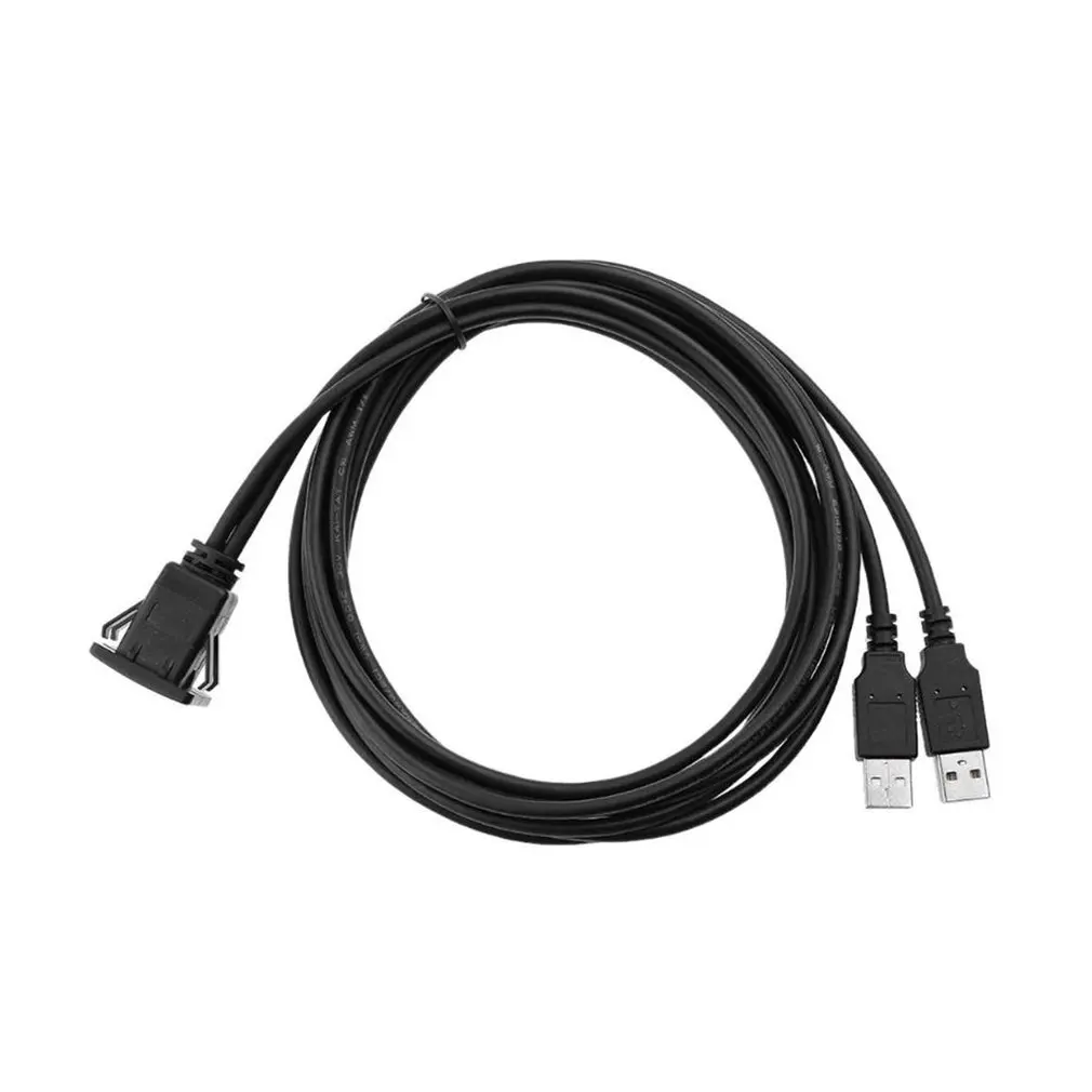 

USB2.0 Flush Mount Cable 1M/2M Double/Single USB Port Extension Flush Dashboard Panel Mount Cable for Car Boat Motorcycle