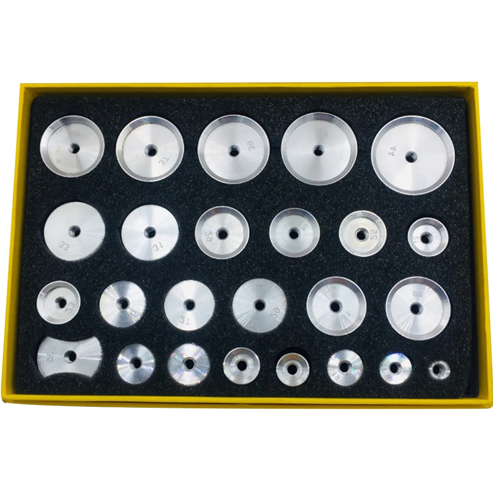 

25pcs Closers Pliers Watch Repair Crystal Professional Case Dies Set Practical Tool Durable Back Aluminum Mould Press Threaded