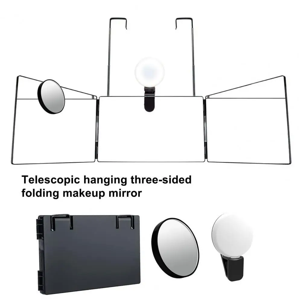 Portable Trifold Mirror Foldable Design Handsfree No Distortion Anti