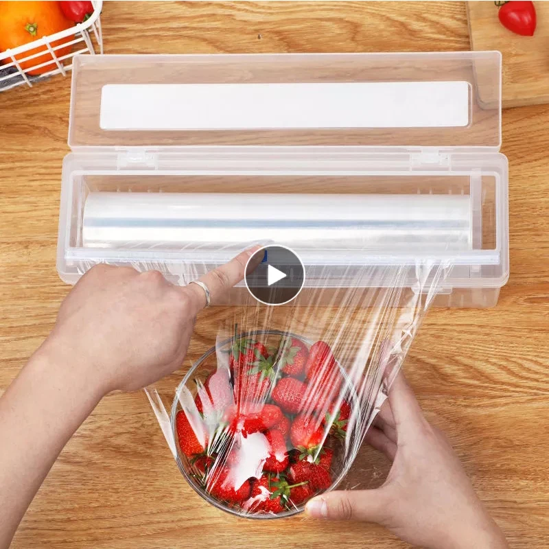 Food Wrap Cutter Cling Kitchen Plastic Foil Film Wrap Storage Dispenser