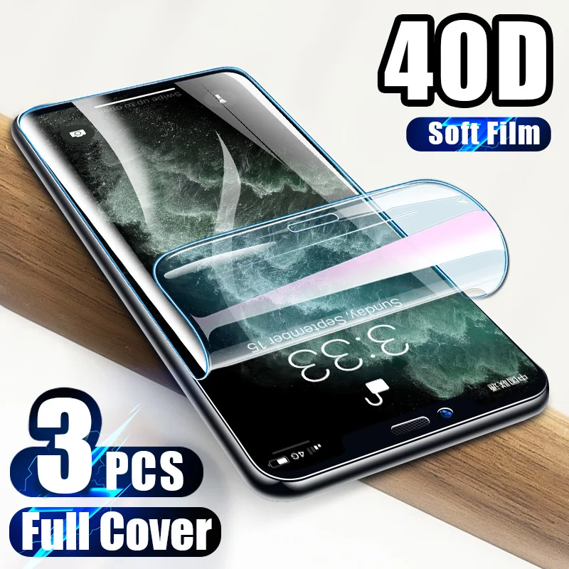 

3Pcs 40D Screen Protector For iPhone 11 6 6s 7 8 Plus X XS On the for iPhone XR XS 11 Pro Max Soft Protective Film Not Glass