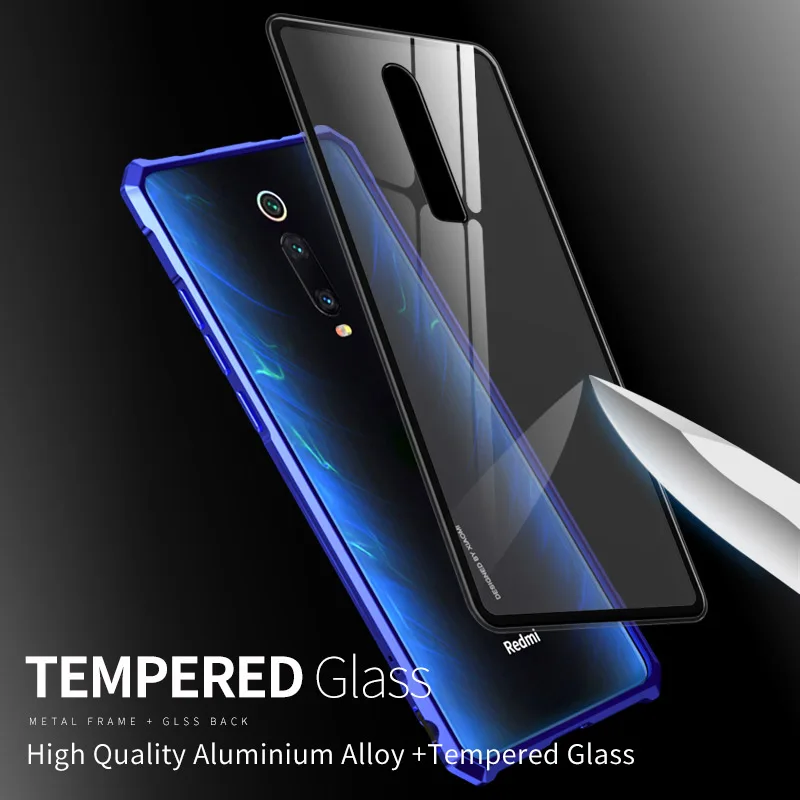 Чехол OMEVE для Xiaomi Mi 9T Противоударная задняя крышка из закаленного стекла бампер с