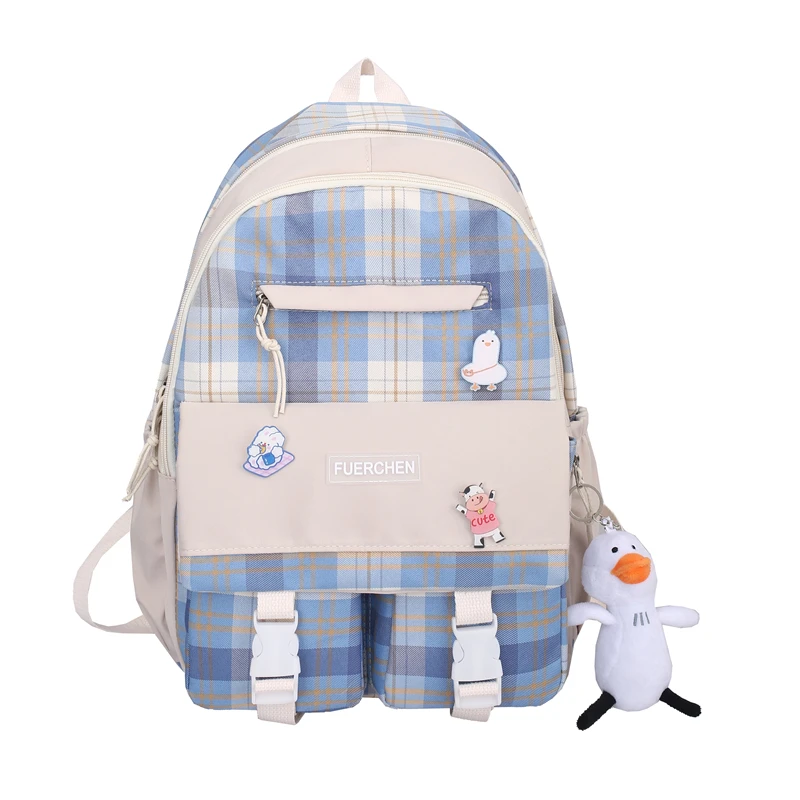 2021 New Striped Campus Style Student School Bag For Teenager Outdoor Travel Nylon Backpack | Багаж и сумки