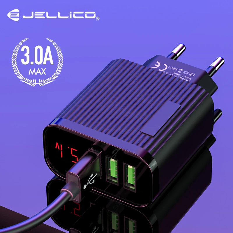 Универсальный светодиодный дисплей 3 порта USB зарядное устройство для телефона 3A