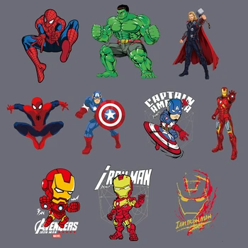 

Marvels Avengers Raytheon Spiderman Ironman Iron on Clothes Stickers Heat-Sensitive Patch Application of Applique Heat Transfer