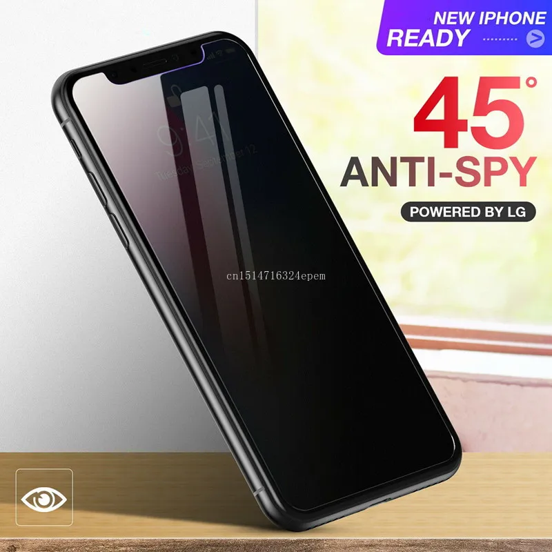 9H Full Privacy Tempered Glass For iPhone X XS MAX XR 6 6S 7 8 Plus
