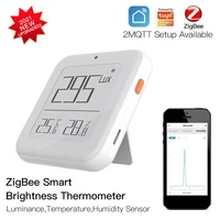 Mini Lcd Elektronische Digitale Temperatuur Sensor Vochtigheid Meter Kabel Indoor Outdoor Helderheid Thermometer Hygrometer Smart Home