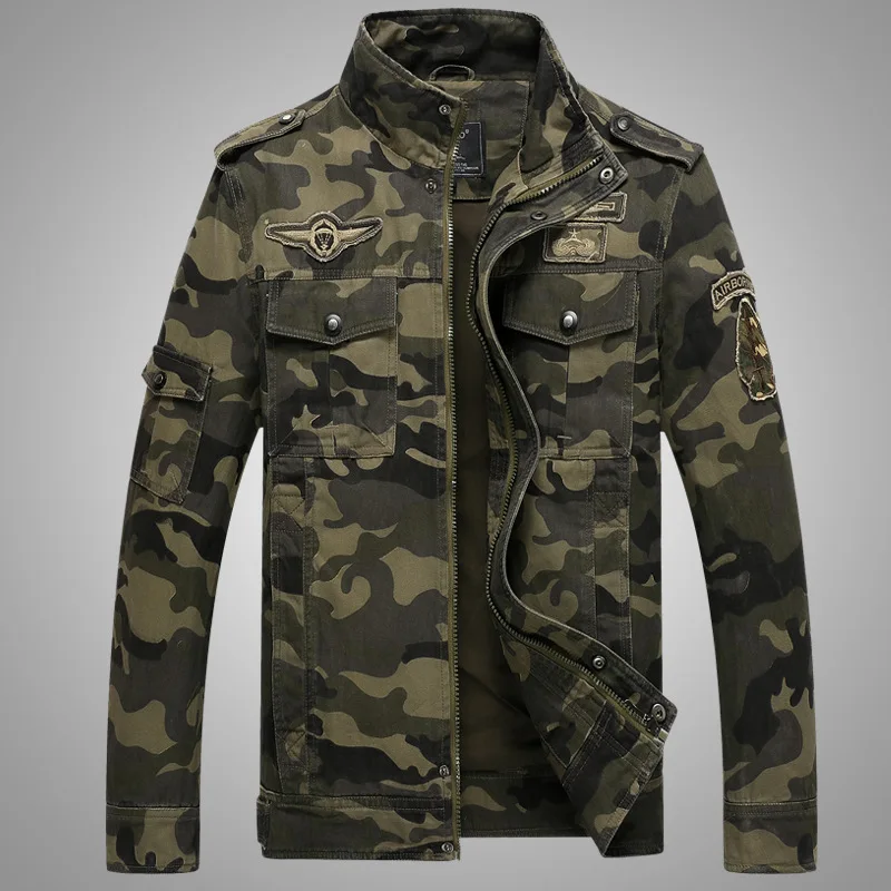Армейская военная куртка мужская камуфляжная тактическая Повседневная куртка-бомбер мужской хлопок плюс размер 4XL Осенняя авиационная куртка
