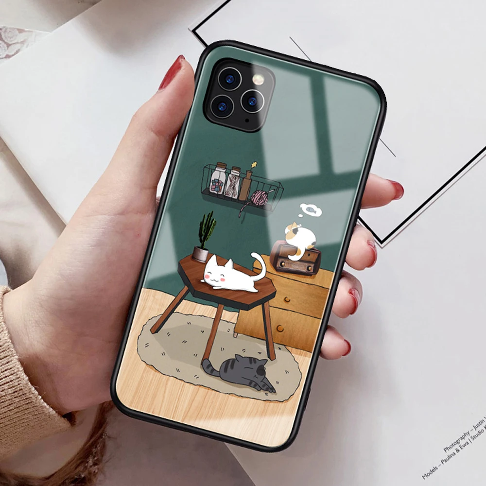 Подходит для Apple 11promax стеклянный чехол iPhone11 светильник телефона с управлением