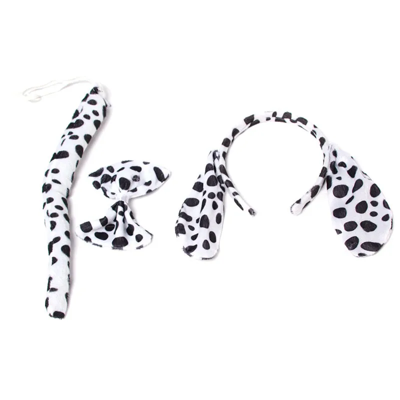 Kids Boys Girls Dalmatian Dog Ear Headband Bow Tie Tail Animal Cosplay Carnival Party Dance costume for kids Christmas Kids Boys Girls Dalmatian Dog Ear Headband Bow Tie Tail Animal Cosplay Carnival Party Dance costume for kids Christmas