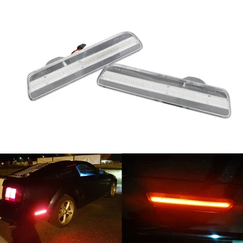 

2 pieces Led Side Marker Lamp Rear Red For Ford Mustang 2005 2006 2007 2008 2009 Clear Lens