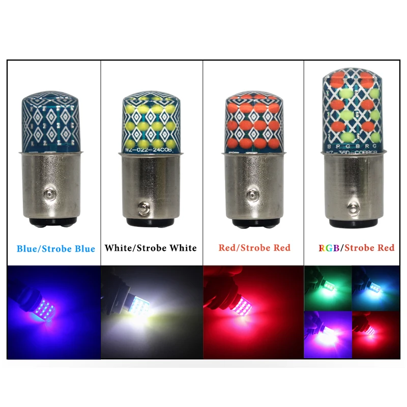 LYMOYO 2 шт. автомобильный 1157 bay15d стробоскоп вспышка 24SMD красный зелёный синий