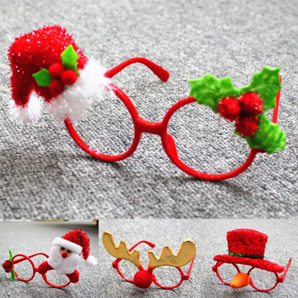 Забавные рождественские очки, новинка, вечерние, Санта Клаус, кролик, шапки, очки, рамка, Рождественское украшение, подарки для детей