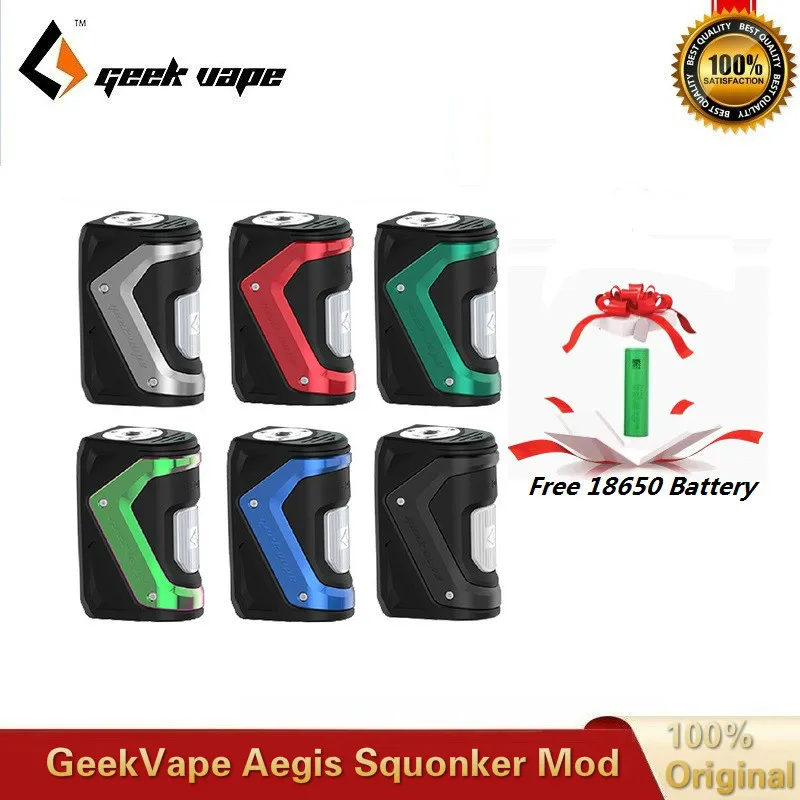 Оригинальный мод Geekvape Aegis Squonker 100 Вт TC бокс-мод с бутылкой 10 мл аккумулятор 18650
