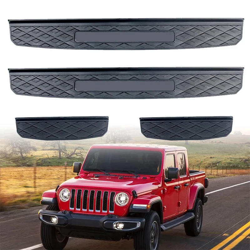 

4pcs/Set Car Interior Door Sill Entry Guards Protector Cover For Jeep Wrangler JL Gladiator JT 2018-2020 Car Threshold Strips