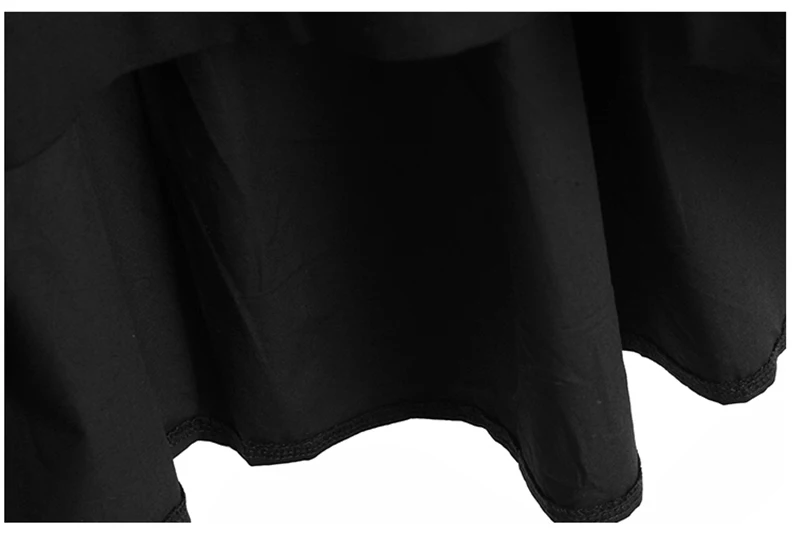 [EAM] Women Black Irregular Pleated Big Size T-shirt New Round Neck Long Sleeve  Fashion Tide  Spring Autumn 2020 1DA567