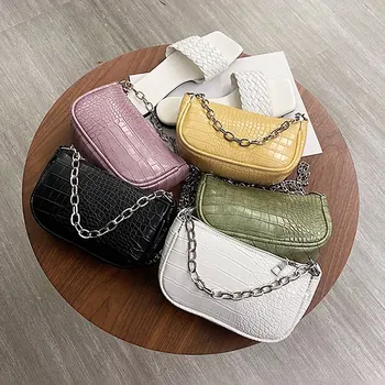 

2020 Retro Bags Handbag Ladies Crocodile Leather Pattern Shoulder Bag PU Leather Bag Ladies Gentleman Small Crossbody Bags