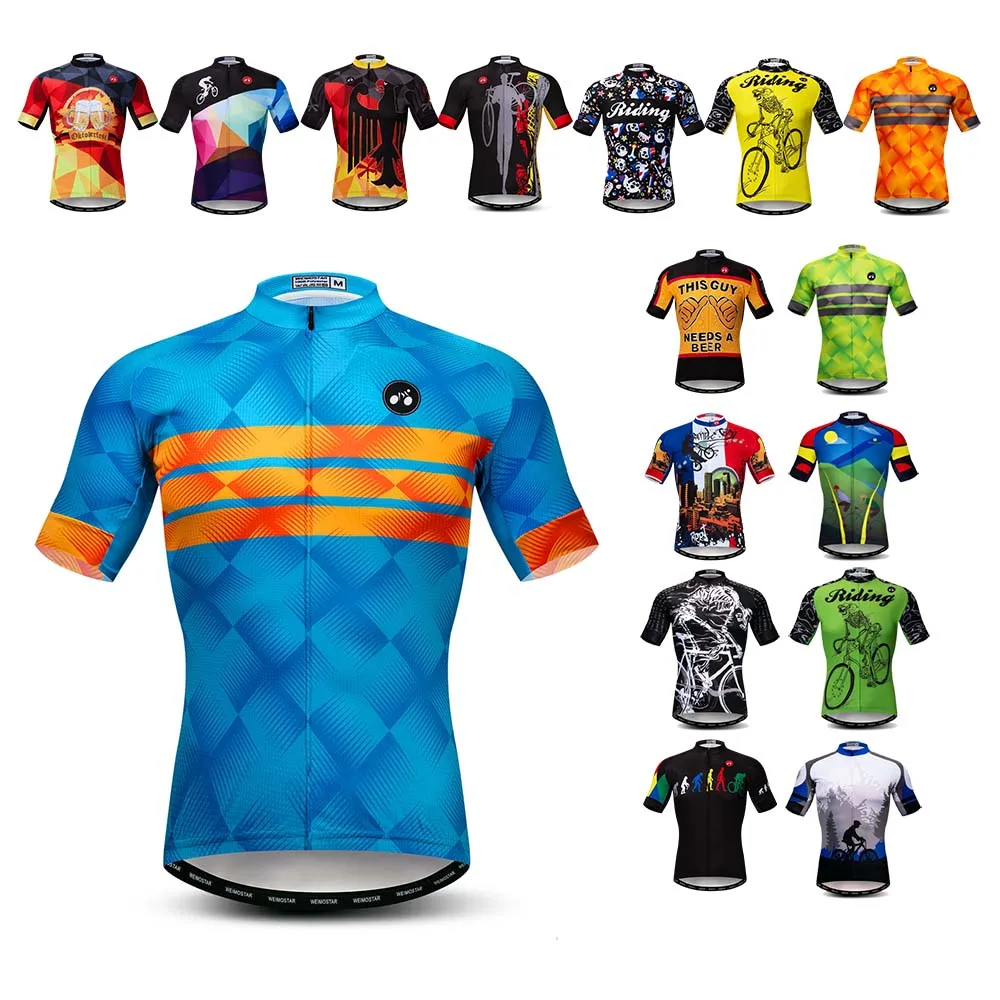 Mens Cycling Jersey Breathable Short Sleeve Top Bike Biking Shirts Summer Shirts 