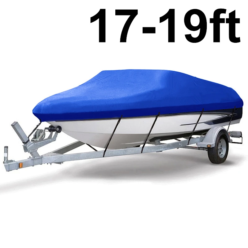 11-22ft Trailerable 210D чехлы-тенты для лодки водонепроницаемый серый Солнцезащитный УФ протектор сверхмощный катер лодка Крышка для рыбалки лыжный D45 - Цвет: 17-19ft