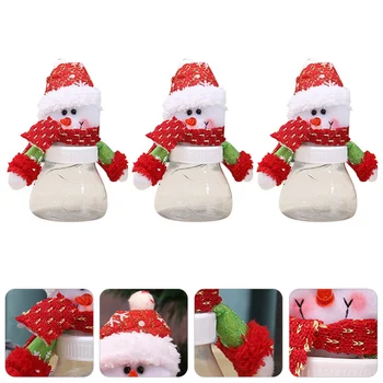 

3pcs Adorable Exquisite Candy Bottle Wrapping Bottle Biscuits Jar Packing Bottle Storage Bottle Candy Tin for Sugar
