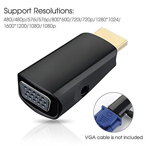 Адаптер переходник bundwin HD 1080P HDMI в VGA адаптер типа Папа мама с поддержкой HDTV для ПК