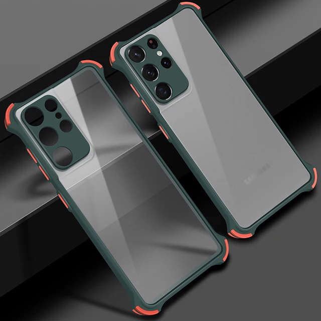 Luxury Shockproof Case For Samsung S20 FE Note 20 S20 Plus 20Ultra S21 Plus Matte Case A71 A51 A31 4G A52 A72 5G A70 A50 A30 A20 Dark green