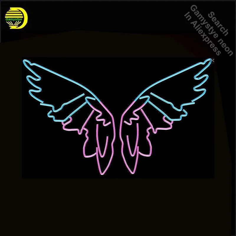 Insegna Al Neon New Angel Wing Neon Light Window Wedding Design Lovely Lamp Resterant Light Hotel Custom Coffee Impact Attract Light