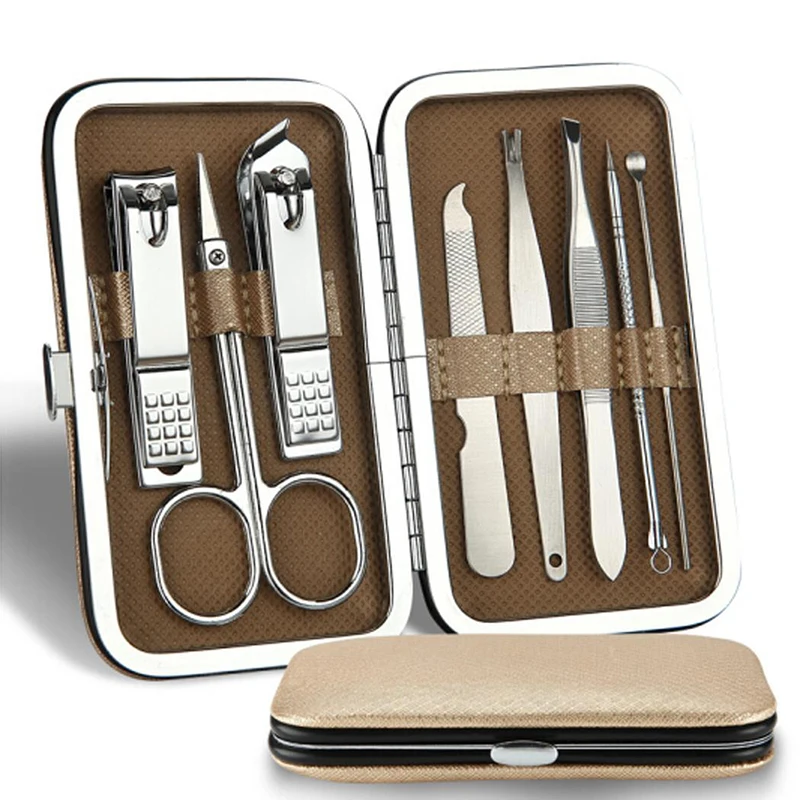 

8pcs Profession Nail Art Manicure Tools Set Stainless Steel Nails Clipper Scissors Suit Manicure Kit