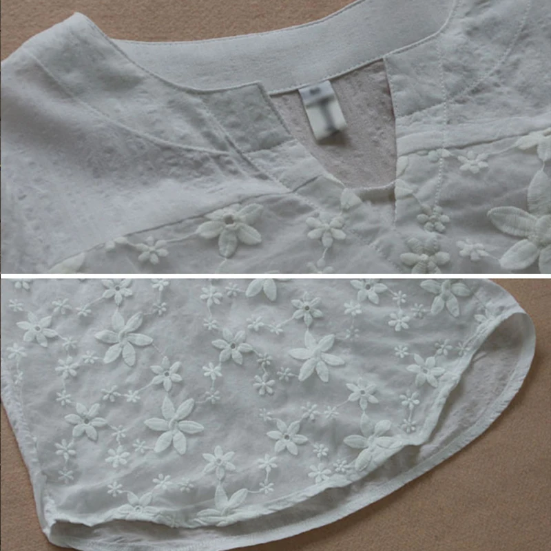  2019 Summer Autumn Hot Blouse Women Lace Long Sleeve Tops V Neck Embroidery Loose Plus Size S-5XL E