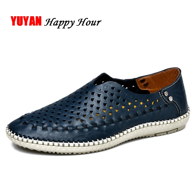 

Cowhide Sandals Men Flat Casual Summer Shoes Men's Sandals Male Brand Genuine Leather Loafers ZHK290