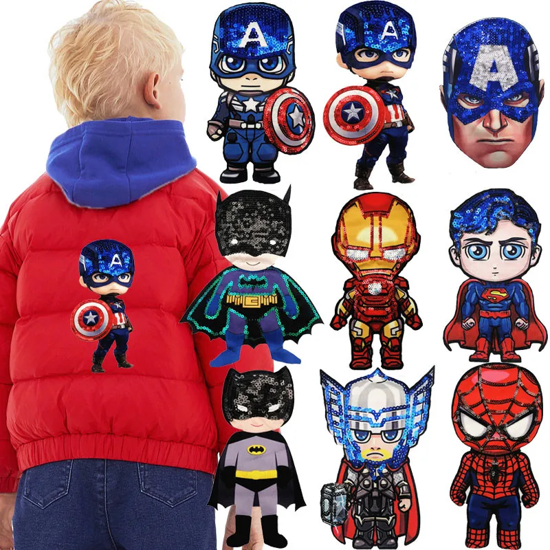 

Cartoon Avengers Fabric patches Garment Accessory boy heros embroidery Sewing patch DIY Garment Decoration Sequins Cloth sticker