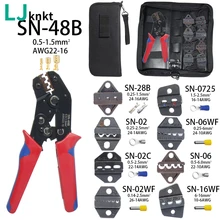 SN-48BTerminals alicates intercambiáveis dados fio crimper conjunto de friso 2.8 4.8 6.3 isolamento braçadeira elétrica 10 maxilas ferramentas kit
