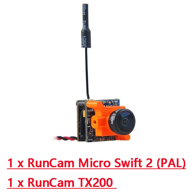 Runcam Micro Swift 2 FPV камера 600TVL 2,1 мм/2,3 мм FOV 160/145 градусов 1/3 ''CCD Встроенный OSD& Runcam TX200U скидка 20 - Цвет: 2.3 PAL with TX200U