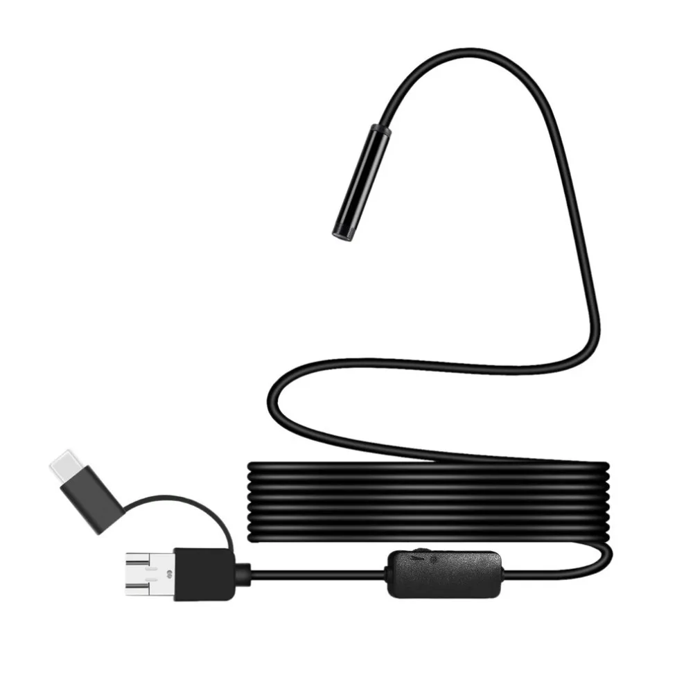 LESHP Тип с портом типа c 3-в-1 электронный эндоскоп Micro USB 1200 P Водонепроницаемый Android 8 мм Borescope USB видеонаблюдения с защитой от воды Камера