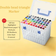 24/36/48/60/80/120 Цвета с двойной головкой Треугольники масла маркер для белой доски эскиз студент Марк живопись для анимации Manga товары для рукоделия