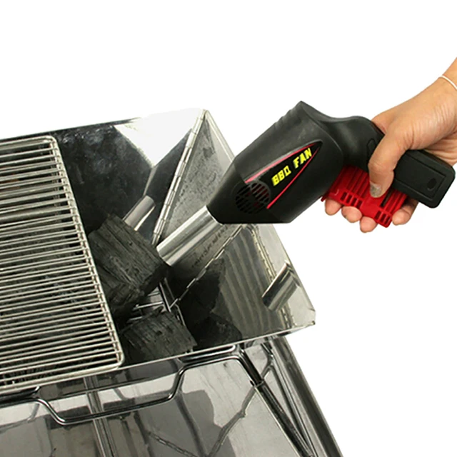1Db Bbq Lángszén Grill Ventilátor Fúvókák Grillező Tűzoltó Fúvó Pisztoly Kültéri Kemping