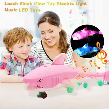 

Leash Shark Glow Toy Electric Light Music LED Toys Childern Puzzle Toy