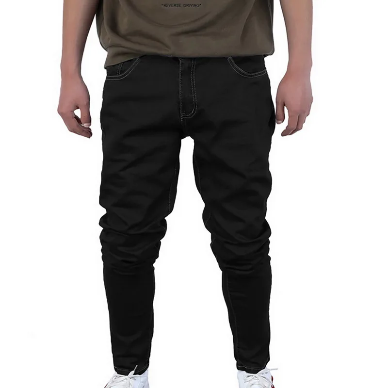 black(style2) Puimentiua мужские рваные джинсы, рваные Стрейчевые узкие джинсы в стиле хип-хоп с дырками для мужчин, повседневные рваные брюки - Цвет: black(style2)