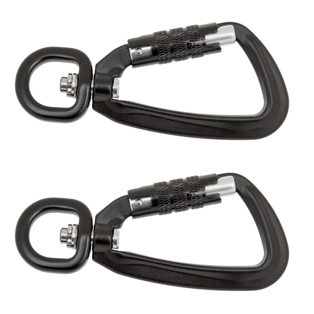 2x Swivel Carabiner Spring Snap Clip Hook Keychain Keyring Camping Climbing